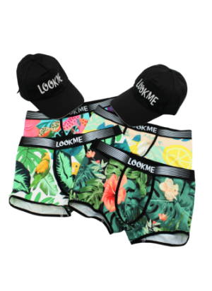 Pack 4 Boxer LM2402-67 LOOKME + 2 Casquettes Offertes
